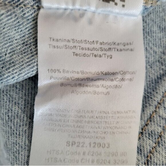 Light Denim Wash Oversized Bomber Jacket Retro NWT Sz 12 - Picture 13 of 15